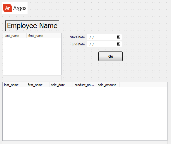 Dashboard design with the new button added and placed below the two dates.